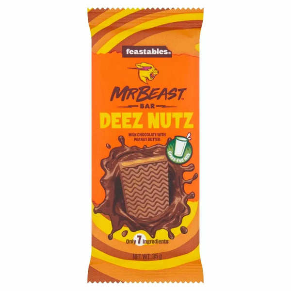 Feastables MR BEAST Milk Chocolate With Peanut Butter Deez Nutz Bar 35g